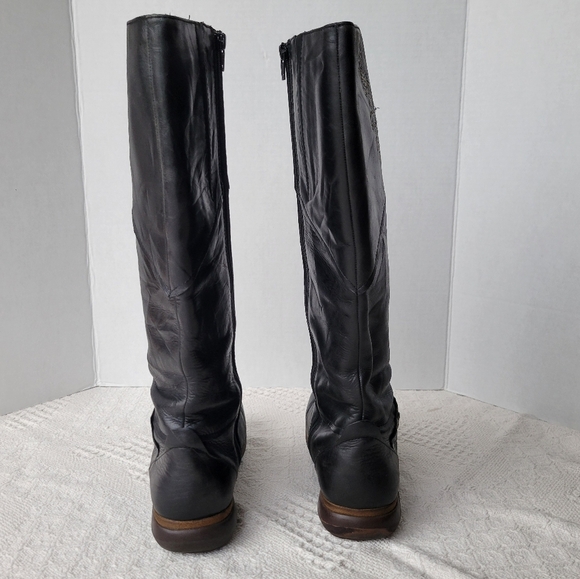 Romika Black Embroidered Floral Zip Up Leather Casual Fall Boot - Picture 13 of 13